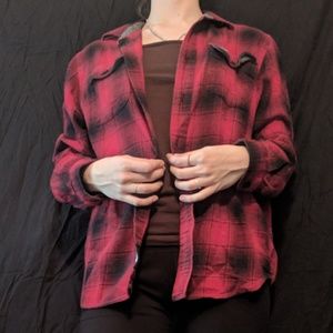 red plaid flannel